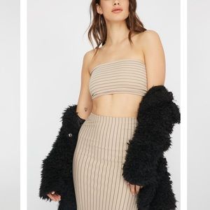 Bodycon Midi skirt and Lace Back Tube Top